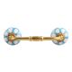 Blue Floral Crackle Ceramic Bridge Handle